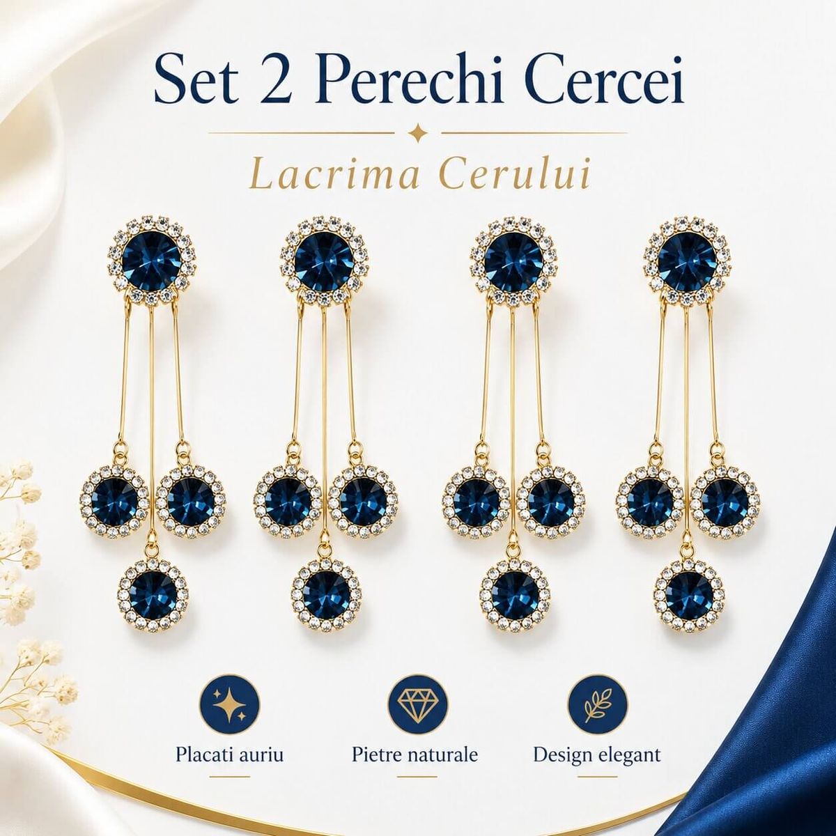 Set 2 Perechi Cercei Lacrima Cerului 2