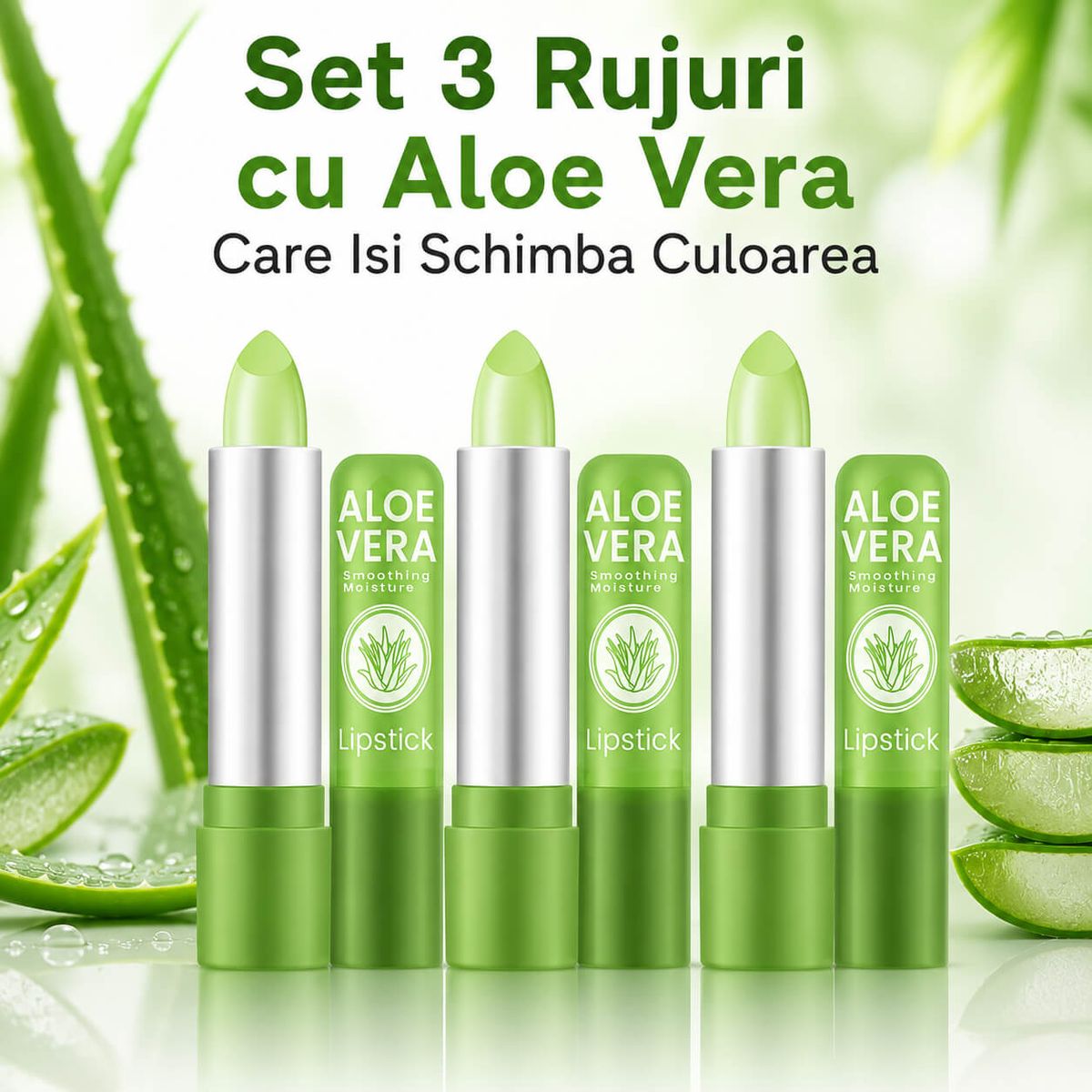Set 3 Rujuri cu Aloe Vera Care Isi Schimba Culoarea 2