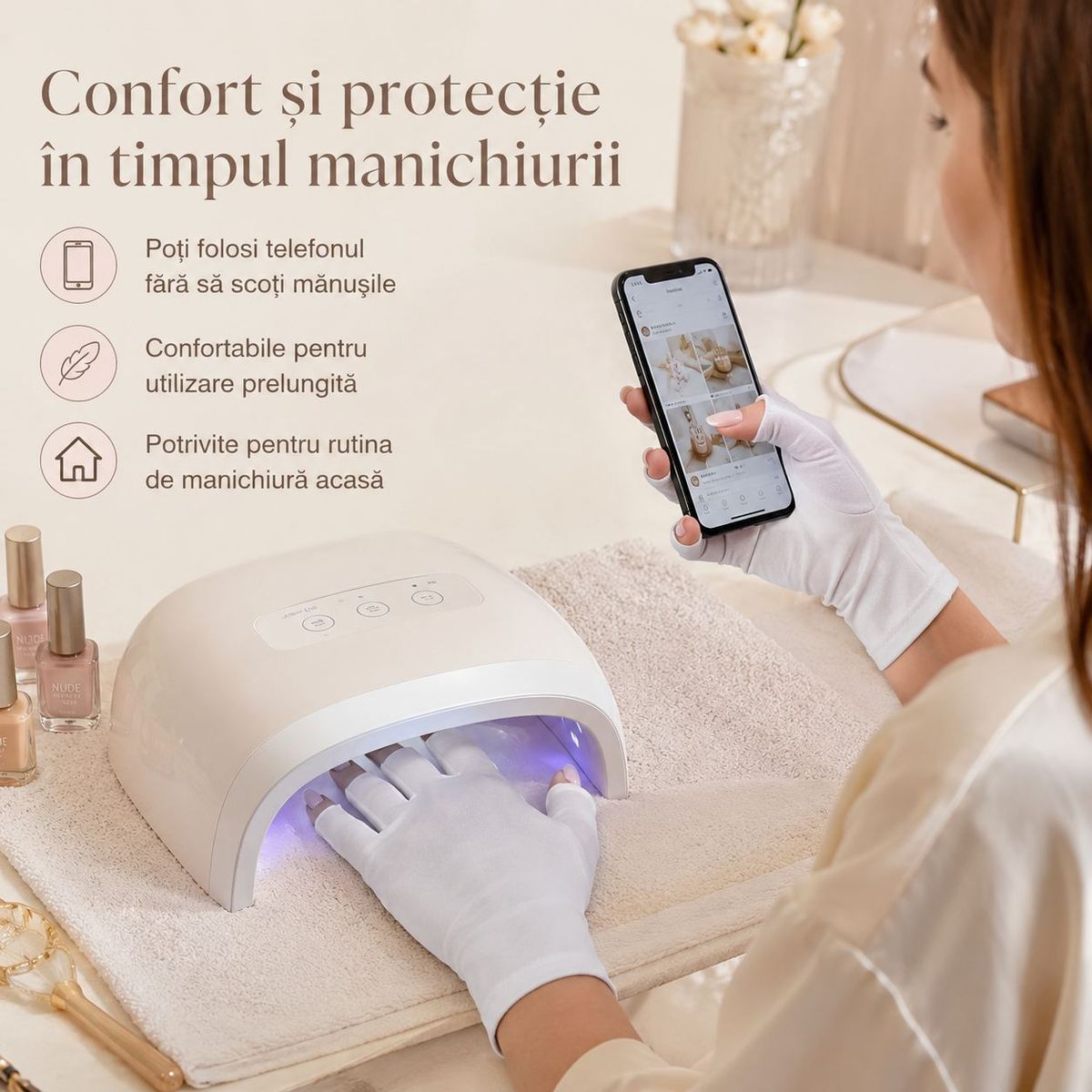 Super Manusile pentru Manichiura cu Gel cu Protectie UV 5
