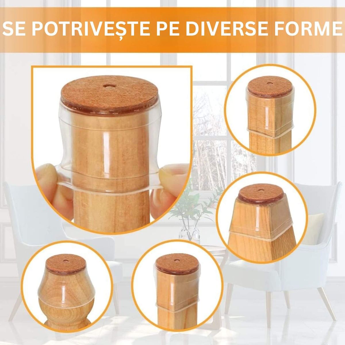 Set 12 Protectii pentru Picioarele Maselor si a Scaunelor 2